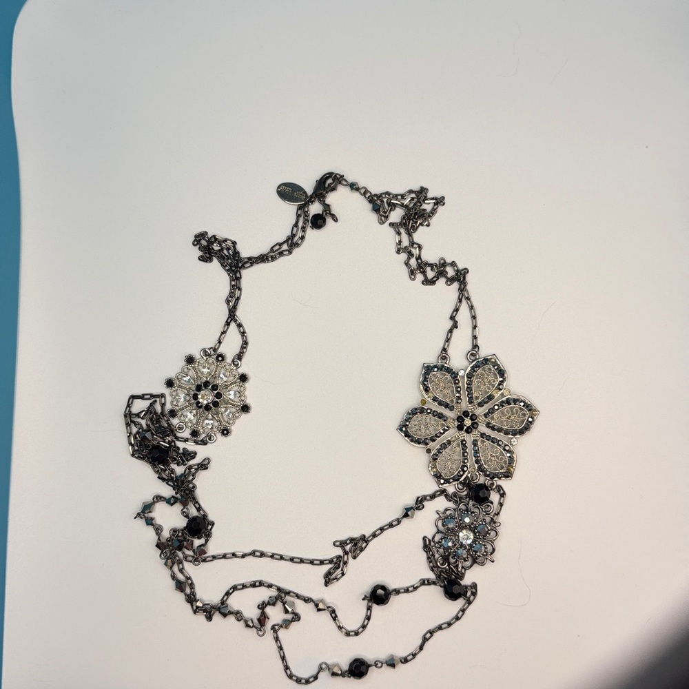 Intricate Silver Floral Necklace